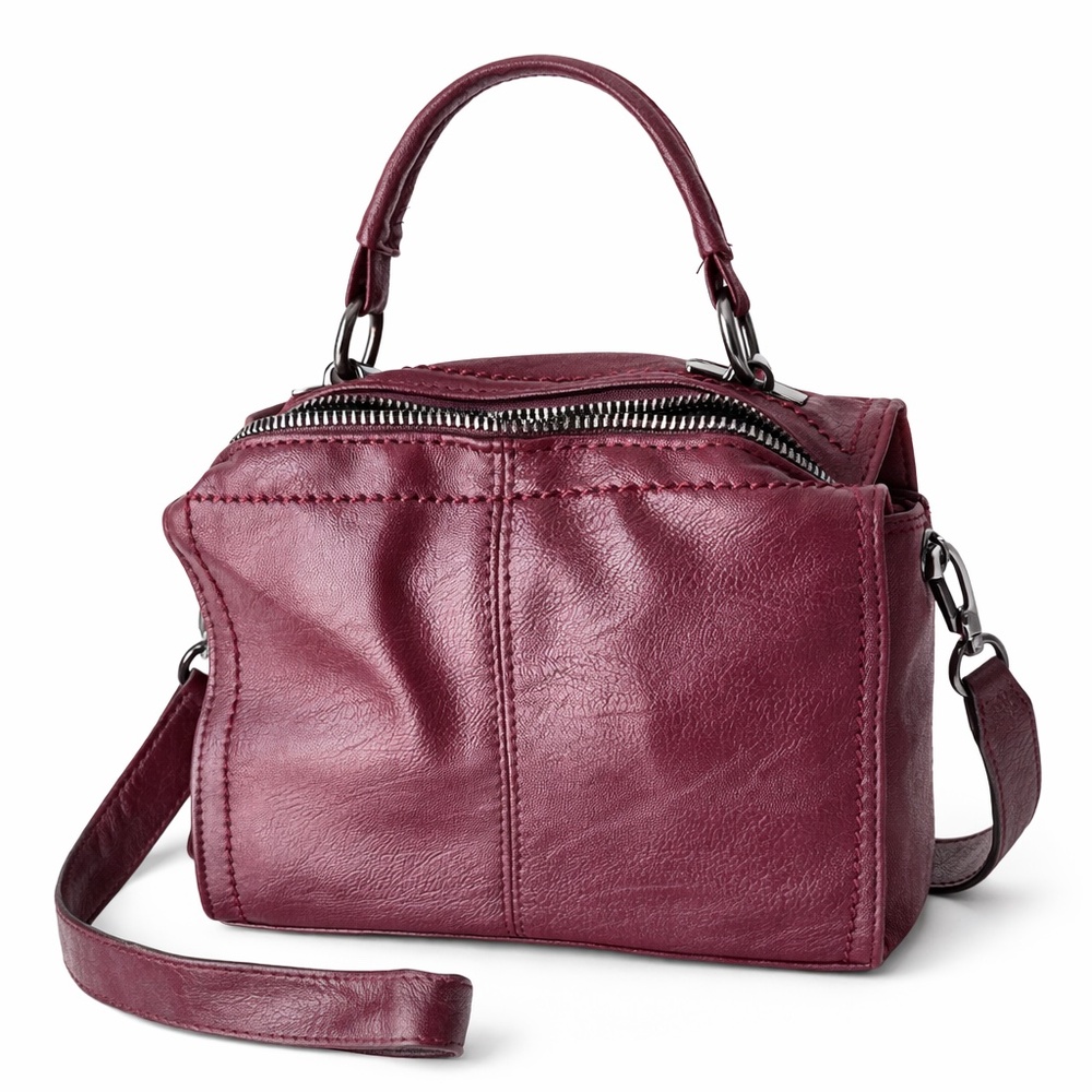 mini shoulder bag in burgundy color